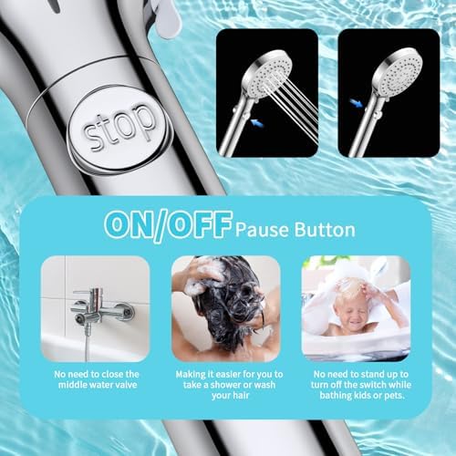 Shower Head with Handheld, Filtered Shower Head with 80" Extra Long Hose, 20-Stage Filter for Softening Hard Water to Improve Hair and Skin Problems