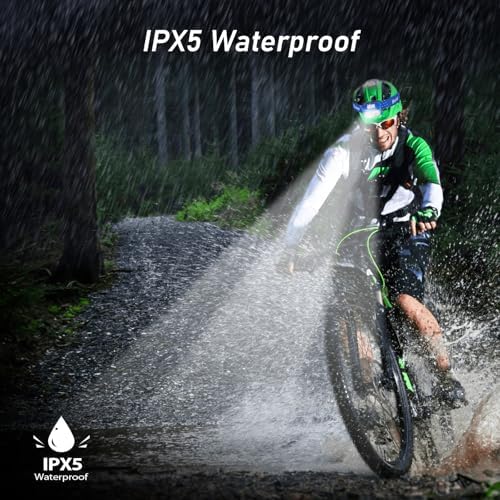 Headlamp Flashlight, 2-Pack Super Bright LED Rechargeable Headlight - Spotlight&Floodlight Combination,Sensor Control, 8 Modes,IPX5 Waterproof, 20+Hrs Runtime for Camping-Blue