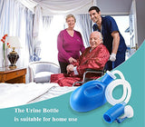 ONEDONE Urinals for Men - Portable Urinal for Men Spill Proof Nighttime Men's Urinal Bottle Male Pee Bottle Urine Bottle 68 OZ for Hospital Home Camping Car Travel 45" Long Hose with Lid (Blue)