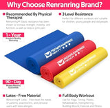 Resistance Bands for Working Out, Exercise Bands for Physical Therapy, Stretch, Recovery, Pilates, Rehab, Strength Training and Yoga Starter Set