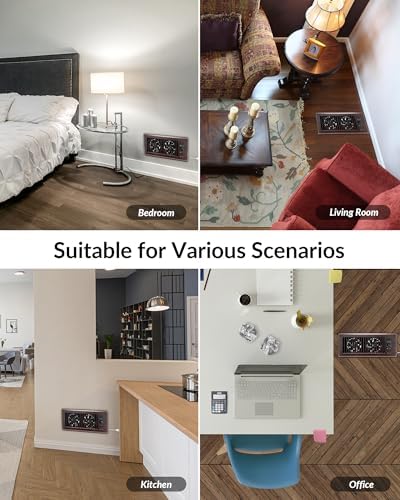 Super Quiet Register Booster Fan for 4" x 12" Register Holes, Smart Register Vent with Dual Intelligent Thermostat and WIFI App Control, Heating Cooling AC Vent Fan (ORB)