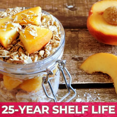 Nutristore Freeze Dried Peaches | 100% Natural, Healthy Fruit Snacks | Bulk #10 Can | Premium Quality & Crispy Fresh Taste | Emergency Survival Food Supply | 24 Servings | 25 Year Shelf Life