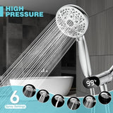 Handheld Shower Head with LED Display Temperature - JDO High Flow Showerhead with 6 Different Shower Modes - High Pressure even at Low Water Pressure - Shower Hose Shower Holder Included