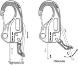 Rope Tightener, Guyline Adjuster for Tents and Tarps one Hand Control Tie Down Cam Mechanism for Camping, Hiking, Backpacking (2pcs) Essential Pocket Tools for Post-Disaster Recovery,Windproof