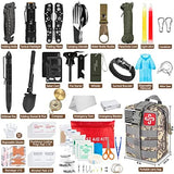 238Pcs Emergency Survival Kit and First Aid Kit, Professional Survival Gear Tool with Tactical Molle Pouch and Emergency Tent for Earthquake, Outdoor Adventure, Camping, Hiking, Hunting