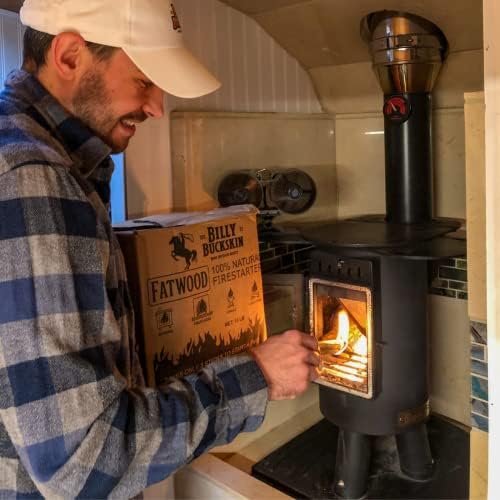 50lb Fatwood Fire Starter Sticks, Firestarters for Fire Pit, Campfire, Wood Stoves, Fireplaces & Bonfire, Easy Start with Just 2 Sticks Burns in All Weather Conditions by Billy Buckskin (50 Pound Bag)