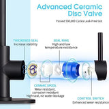 CREA Black Bathroom Faucet Brushed Nickel, Prep Wet Bar Sink Faucet Stainless Steel Single Hole Small Kitchen Faucet with 4 Inch Deck Plate, Mini Faucet Outdoor Tap for Farmhouse Vanity Sink Lavatory