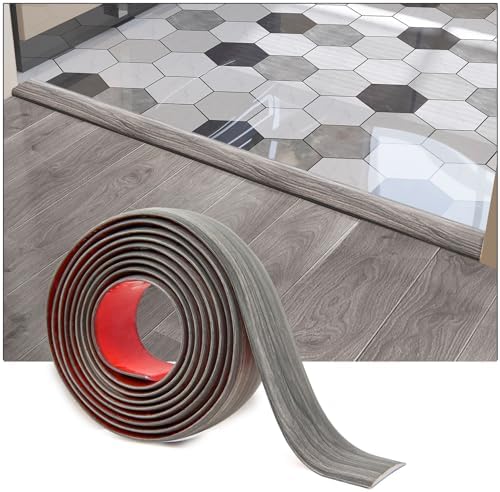 Art3d Self Adhesive Vinyl Strip for Joining Floor Gaps, Carpet Thresholds - 10 FT, 1.57in, Gray