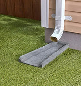 Rubberific 2 Pack Premium Rubber Downspout Splash Block, Rain Guard, Stone Textured Drain Extender (Gray)