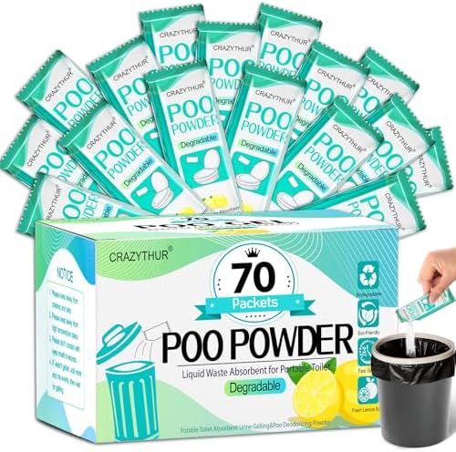 PortablePortable Toilet Gel, Poo Powder for Portable Toilet, Camping Toilet Gel, Pee Powder, Portable Toilet Powder for Outdoor Camping and Hiking Toilet Gel Powder
