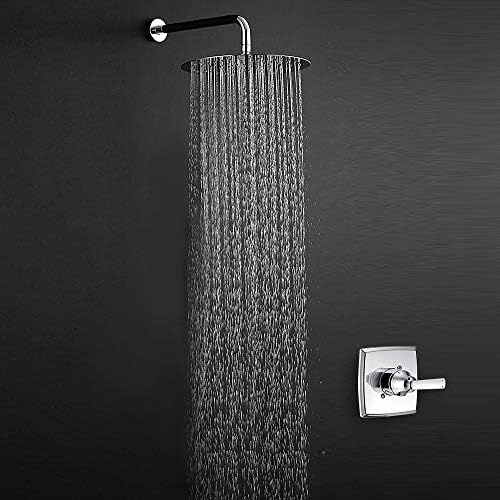 NearMoon Rain Shower Head, Ultra-Thin Design-Pressure Boosting, Awesome Some Experience, High Flow Stainless Steel Rainfall Head (12 Inch, Chrome Finish)