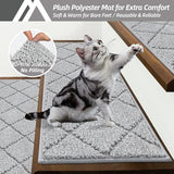 COSY HOMEER Edging Stair Treads Non-Slip Carpet Mat 28inX9in Indoor Stair Runners for Wooden Steps, Edging Stair Rugs for Kids and Dogs, 100% Polyester TPE Backing (7pc, Grey)