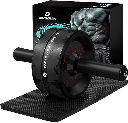 VINSGUIR Ab Roller Wheel, Abs & Core Workout Equipment for Home Gym with Knee Pad Accessories, Abdominal Wheel for Full-body Strength Training
