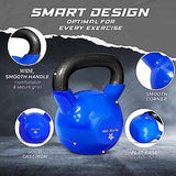 Yes4All 5-65lbs Kettlebells Vinyl Coated Cast Iron for Dumbbell Weights Exercises, Gym, Fitness, Full Body Workout Equipment Push up, Grip and Strength Training