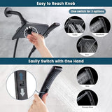BRIGHT SHOWERS Four Spray Settings Shower Head Set Oil Rubbed Bronze and Black Finishing with 60" Long Stainless Steel Shower Hose