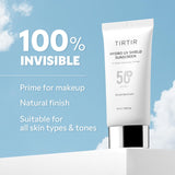 TIRTIR Hydro UV Shield Sunscreen | SPF 50+ UVA/UVB Protection, Lightweight, No White Cast, Non-greasy, Korean Sunscreen, 1.69 Fl Oz (Pack of 1)