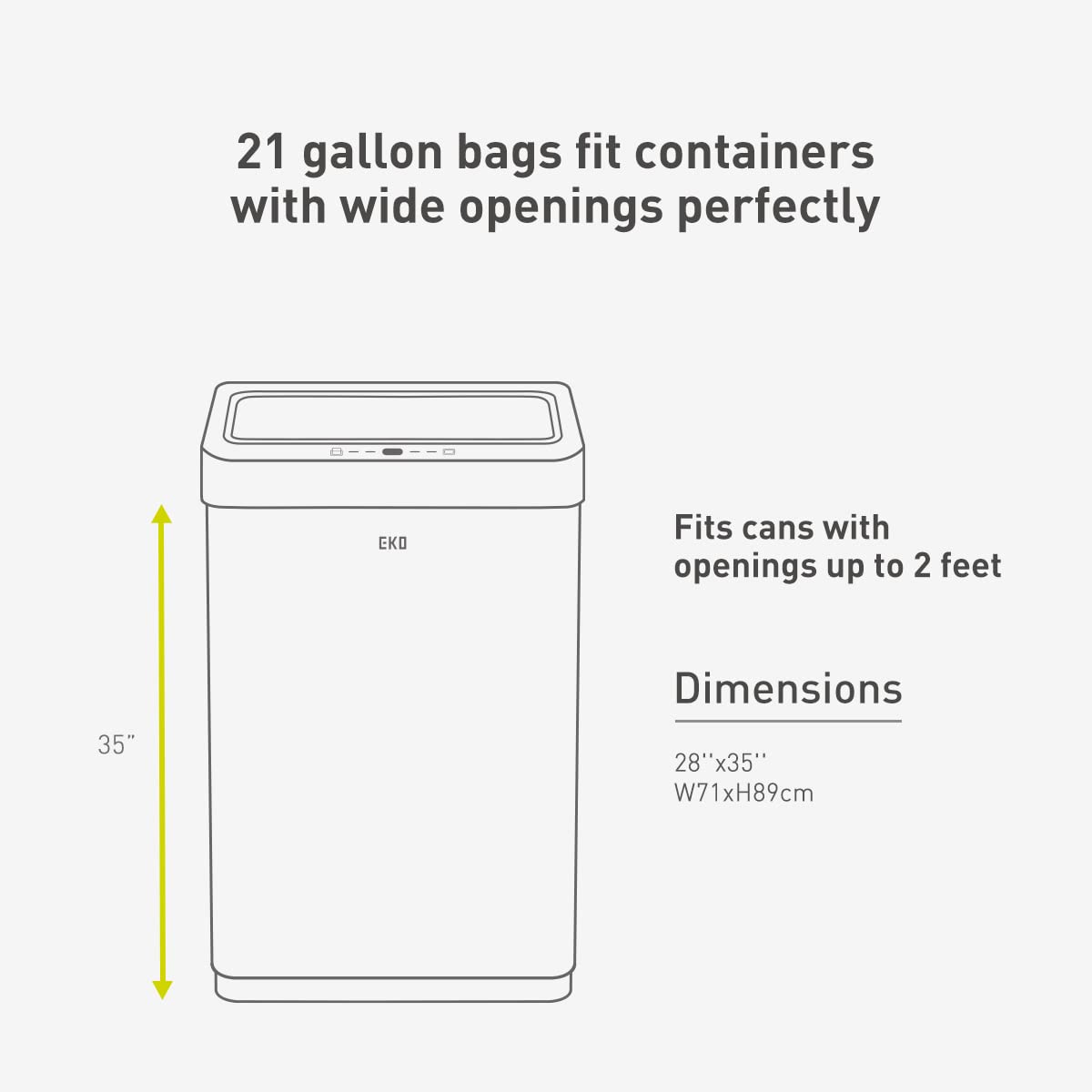 EKO Easy-Dispense Roll of 60 Count Extra-Strong Drawstring Kitchen Trash Bags - 21 Gallon Garbage Bags (79.5L) 1 pack, Code G