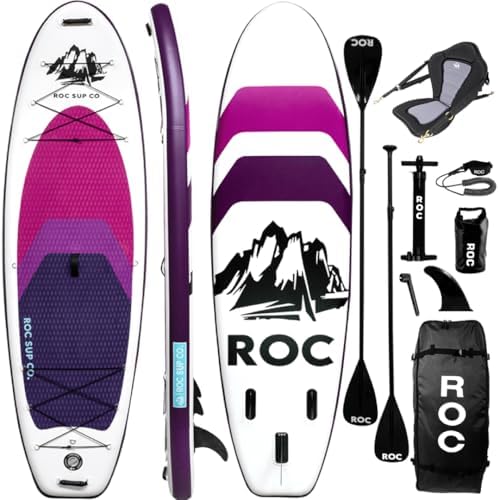 Roc Inflatable Stand Up Paddle Boards 10 ft 6 in with Premium SUP Paddle Board Accessories, Wide Stable Design, Non-Slip Comfort Deck for Youth & Adults