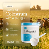Prime Powders® Colostrum Grass-fed Powder with Akkermansia GLP-1 Probiotic, High IgG, Gut Lining & Immune Support, Growth Factors, Maximum Absorption, Unflavored Supplement (120 Servings)
