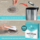 100 Pack, Disposable Shower Drain Hair Catcher Mesh Stickers