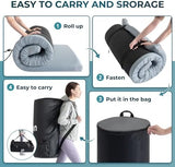 Kingfun Memory Foam Camping Sleeping Pad, CertiPUR-US Camping Mattress Waterproof Roll Up Mattress Guest Bed, Thick Floor Sleeping Mat for Car Truck Tent for Adults with Travel Bag