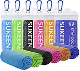 Sukeen Cooling Towels 6 Pack (40"x 12"), Neck and Face, Cool Sweat and Lightweight Breathable Towels for Hot Weather, Yoga, Sports, Workout, Running, Gym, Camping, Fitness