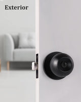 Lanwandeng 2 Pack Entry Door Knobs with Lock and Keys All Alike, Interior/Exterior Door Knob for Bedroom or Bathroom, Entrance Matte Black Door Locks