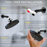 GURIN Shower Head High Pressure Rain, Luxury Bathroom Showerhead with Adjustable Angles, Anti-Clogging Silicone Nozzles - Oil Rubbed Bronze, 6 Inch Round