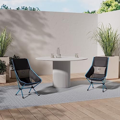 Helinox Chair Two Ultralight, High-Back, Collapsible Camping Chair, Black, with Pockets