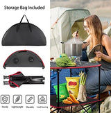 Portable Camping Table Folding Picnic Tables Lightweight Folding Table Waterproof Canvas Beach Table for Outside with 4 Cup Holders & Carry Bags for Camping, Beach, Campfires and Tailgating