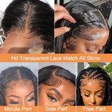 Ablvari 14inch Bob Wig Human Hair 200% Density Deep Wave Bob Lace Front Wigs Human Hair Pre Plucked 13X4 HD Lace Frontal Bob Wigs for Women Natural Color