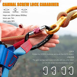 Heavy Duty Carabiner UIAA Certified Locking Carabiner 25KN (About 5620 lbs) Screw Lock Carabiner D Shape Carabiner Clip for Rock Climbing, Mountaineer, Aerial Work