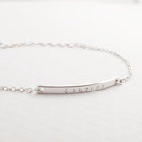Petite Boutique 16K Gold Your Name Bar Bracelet Personalized gift Gold Plated bar Delicate Hand Stamp Best bridesmaid Wedding Graduation Gift