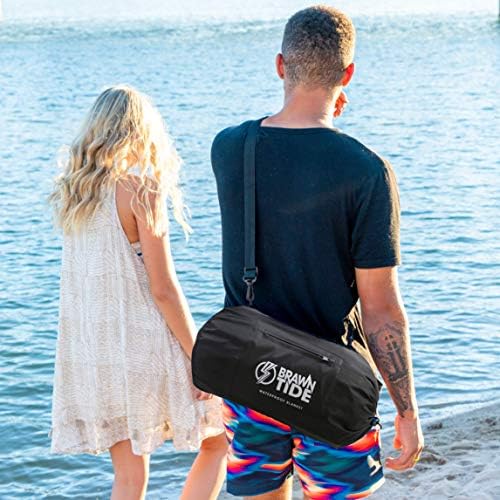 BRAWNTIDE Large Outdoor Waterproof Blanket - Extra Thick Fleece, Warm, Windproof, Sandproof, Quilted, 82" x 55", Ideal for Beaches, Picnics, Camping, Stadiums, Dogs, Car