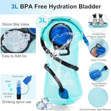 Hydration Pack Backpack with 3L Water Bladder for Men & Women, Hiking Daypack with Thermal Insulation | Running, Cycling, Camping, Skiing, Outdoor Activities