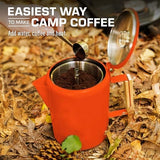COLETTI Bozeman Camping Coffee Pot — Camping Coffee Makers, Coffee Percolator – America's Sleekest Percolator – NO Aluminum or Plastic (Orange)