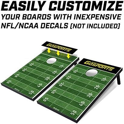 GoSports Portable Cornhole Sets, 8 Styles – Choose 4 x 2 ft or 3 x 2 ft - Boards Include 8 Bean Bags, Travel Case, and Game Rules