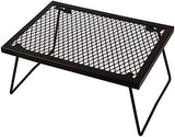 Folding Campfire Grill Grate, Portable Heavy Duty Steel Over Fire Camp Grill for Outdoor Camping Cooking Fire Pit, Black