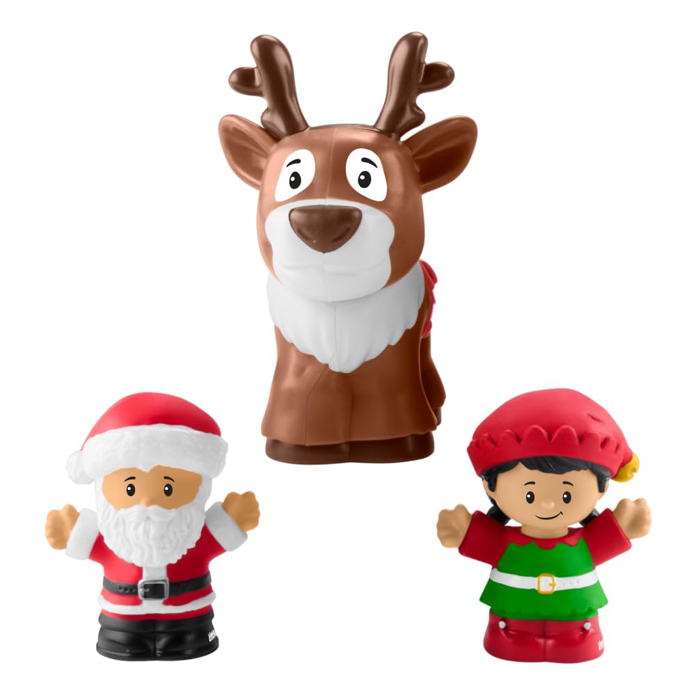 Fisher-Price Little People Toddler Toy Musical Christmas Train with Santa Elf & Reindeer Figures for Pretend Play Kids Ages 1+ Years