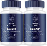 Mind Vitality Focus Brain Supplement, Official Mind Vitality to Boost Focus and Concentration & Avoid Mid-Afternoon Fatigue, Mind Vitality Advanced Formula (120 Capsules) (Pack of 2)