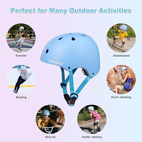 Kids Bike Helmet,Toddler Skateboard Helmets for Ages 2-3-5-8-14 Years Boys Girls，Adjustable Multi-Sport Bicycle Skateboarding Football Roller Skating Scooter Rollerblade Balance Bike Helmet