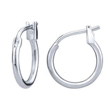 AoedeJ 925 Sterling Silver Hoop Earrings, High Polished Round Tiny Click-Top Hoop Earrings, Small Clasp Hoop Piercing Earrings (Inner Diameter-12mm 1/2'')