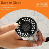 Pull Down Spray Head Replacement - for Kitchen Faucet Sprayer Head with 15 Adapters, 3 Function Pull Out Faucet Spray Nozzle, Brushed Nickel
