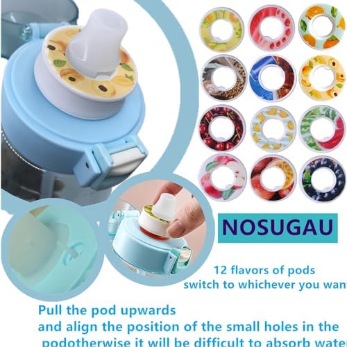 12 PCS Flavor Pods for Air Water Bottle,Compatible with 650ML Scent Water Bottle with Air Water Flavour Pod
