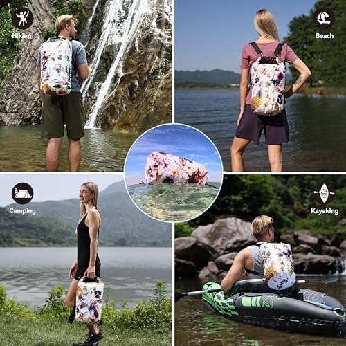 MARCHWAY Floating Waterproof Dry Bag Backpack 5L/10L/20L/30L/40L, Roll Top Sack Keeps Gear Dry for Kayaking, Rafting, Boating, Swimming, Camping, Hiking, Beach, Fishing