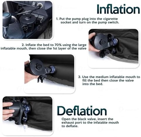 Inflatable Car Air Mattress Back Seat Bed,Thickened Car Travel Camping Air Mattress with Air Pump,Blow Up Bed Portable Car Sleeping Mattress for Car Universal SUV