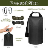 Bear Bag Hanging Kit, 10L Waterproof Bear Bags for Food Backpacking Camping, Ultralight Bear Proof Canister Gear for Food Storage with Survival Nylon Ropes, Clips, Rock Pouch, Pulley System