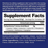 BodyHealth PerfectAmino Powder Strawberry (30 Serving) Best Pre/Post Workout Recovery Drink, 8 Essential Amino Acids Energy Supplement with 50% BCAAs, 100% Organic, 99% Utilization