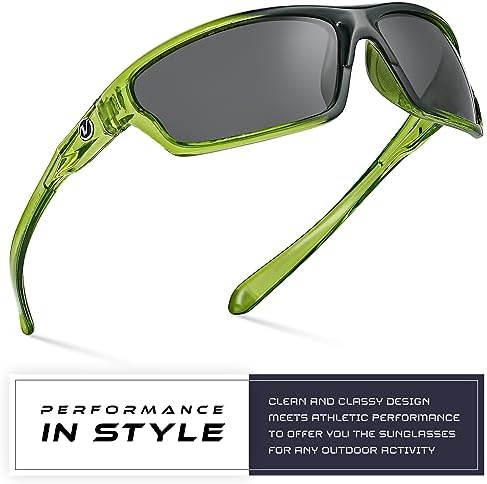 Nitrogen Polarized Wrap Around Sport Sunglasses for Men Women UV400 Protection Sun Glasses