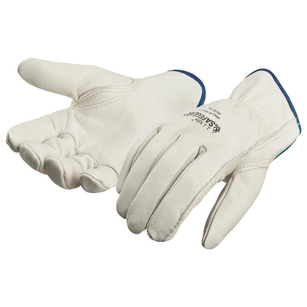 SAFEGEAR 3-pk. Cowhide Leather Work Gloves with Keystone Thumb - XL Driver Safety Gloves for Men or Women - For Truck Driving, Construction, Welding, Gardening & More - J. J. Keller & Associates